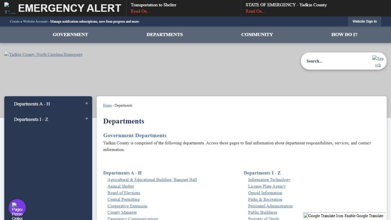 Departments Yadkin County, NC - Official Website